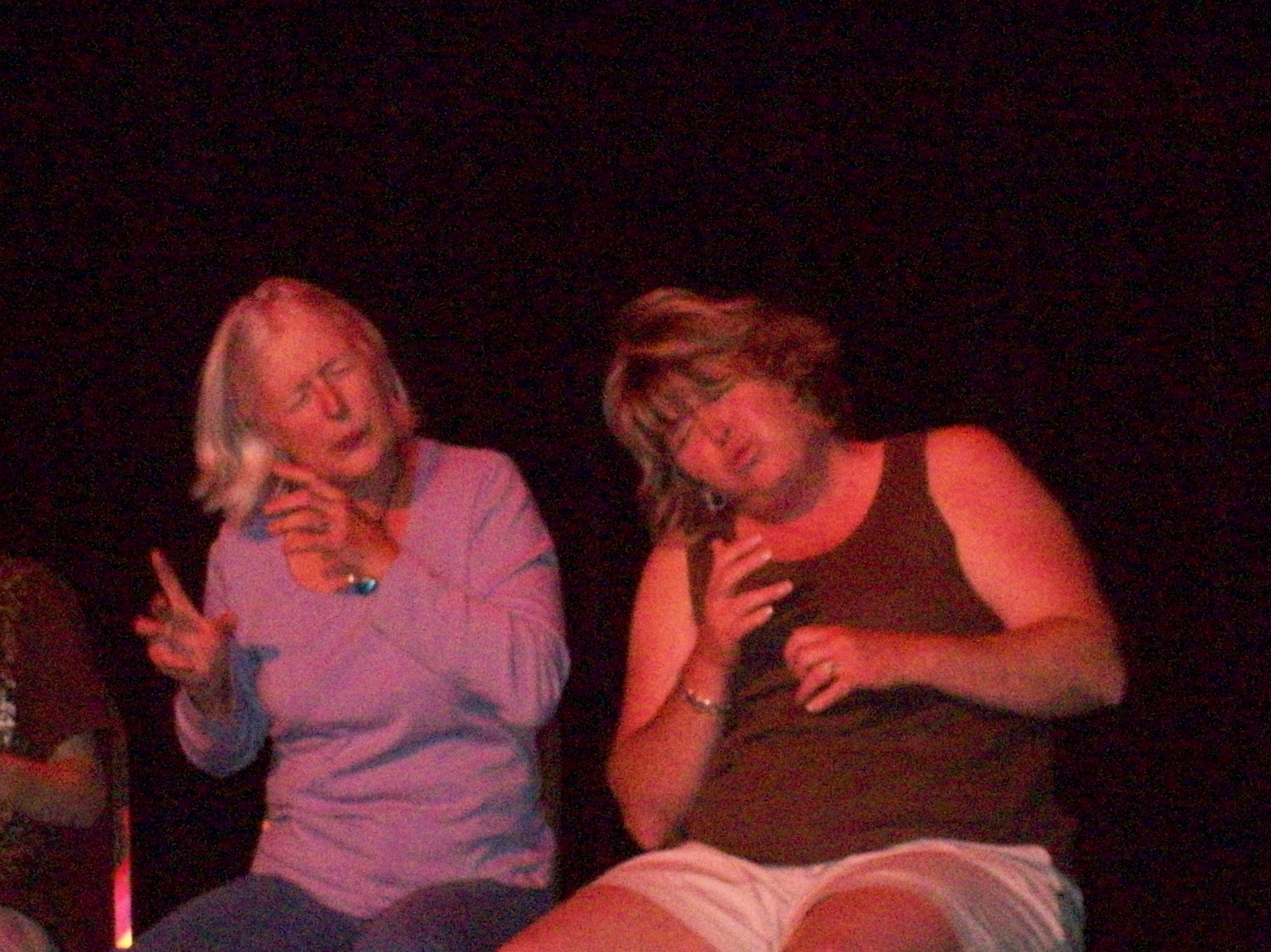 2 women playing  in a band in Renos Chris Cady;s  Get hypnotized comedy hypnosis show playing in downtown  reno on September 2010